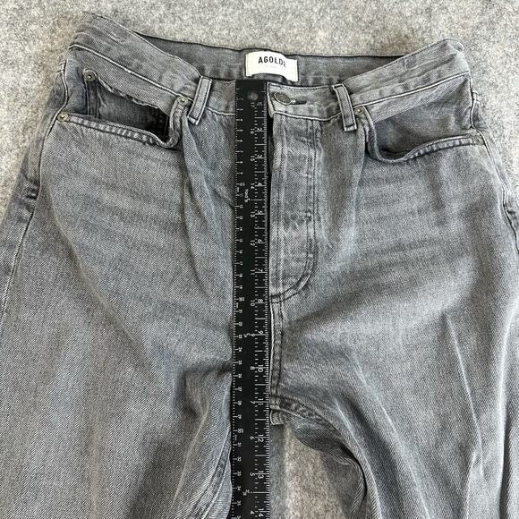 AGOLDE Riley Jeans 28 High Rise Straight Crop Inkjet Wash Grey 100% Cotton Ankle - Picture 5 of 11